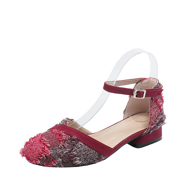 Women's Ankle Strap Ballet Flats - D'Orsay Pointed Toe Low-Heel Flats