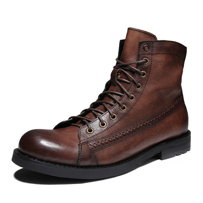 British Style Brush Color Worker Boots - Durable & Fashionable Work Boots for Men