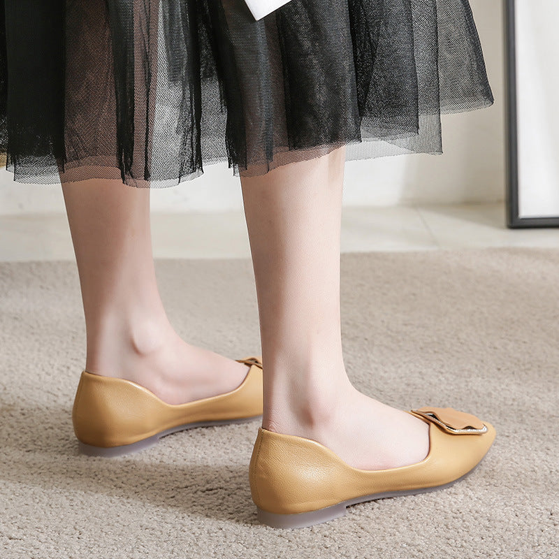 Women's Hollow Pointed Toe Flats - Large Size Elegant Ballet Flats