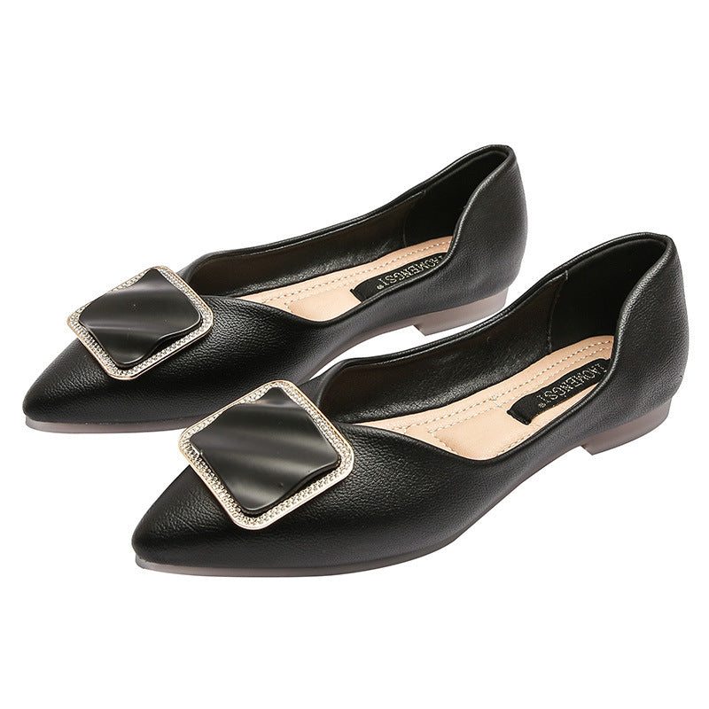 Women's Hollow Pointed Toe Flats - Large Size Elegant Ballet Flats