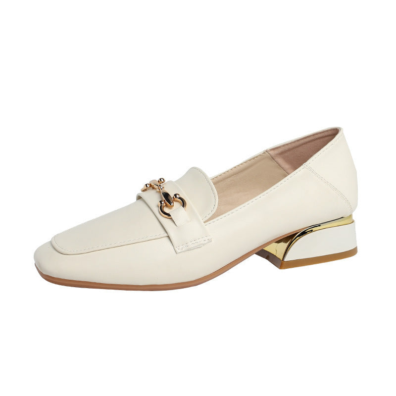 Spring & Autumn Mid-Heel Loafers - Women's Casual Shoes Slip-On