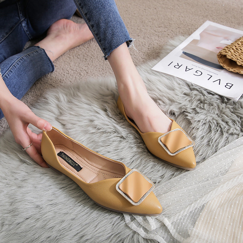 Women's Hollow Pointed Toe Flats - Large Size Elegant Ballet Flats