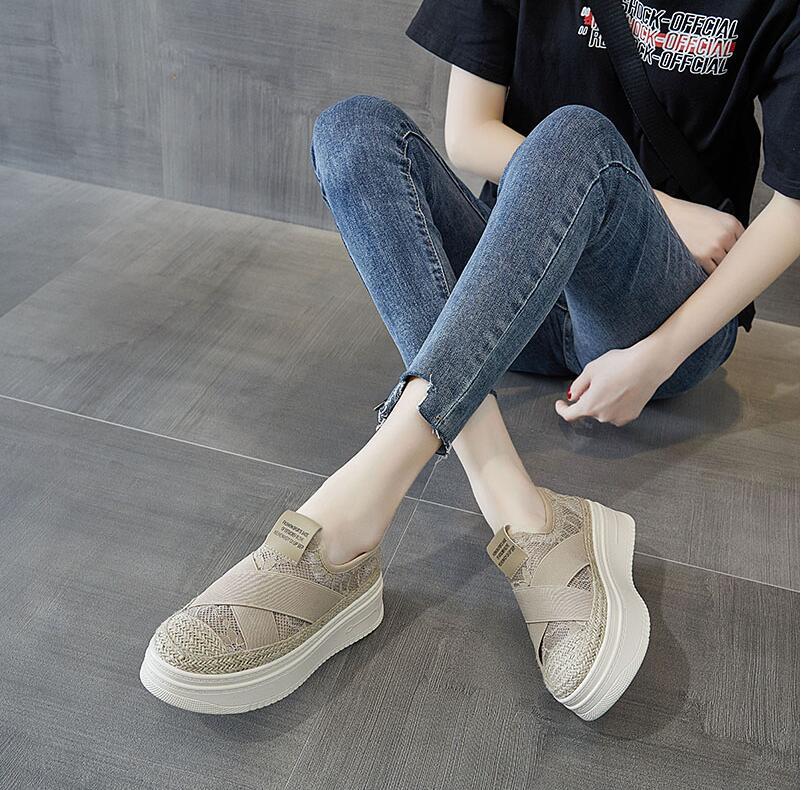 Mesh Platform Loafers - Slip-On Flat Sole Breathable Shoes