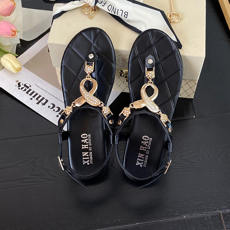 Summer Buckle Flip-Flops - Bohemian Style Flat Sandals for Women