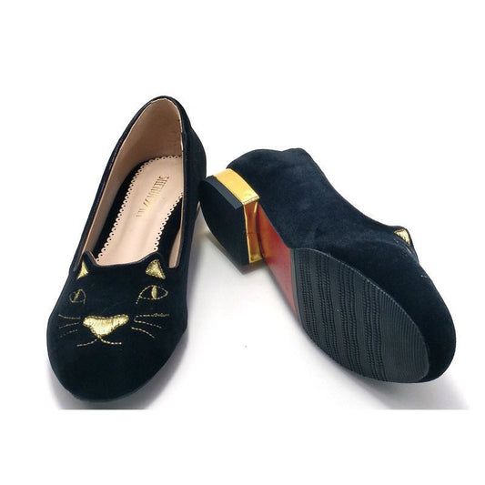 Cute Black Cat Ballet Flats - Stylish & Comfortable Ballerina Shoes for Women