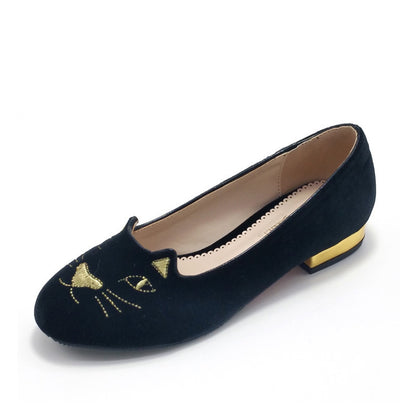 Cute Black Cat Ballet Flats - Stylish & Comfortable Ballerina Shoes for Women