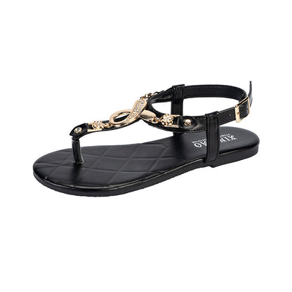 Summer Buckle Flip-Flops - Bohemian Style Flat Sandals for Women
